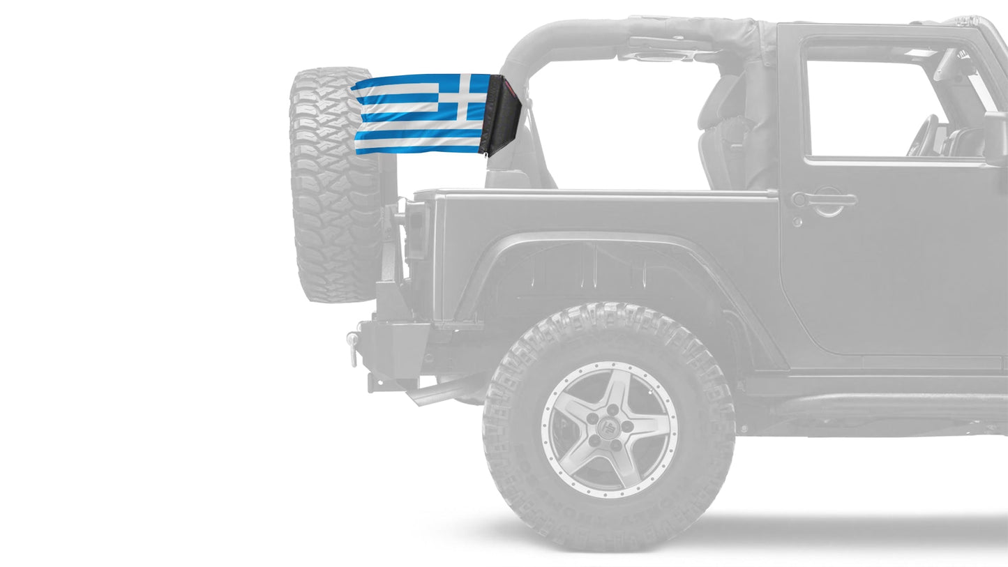 Greece 12"x18" Forever Wave Flag for Jeep Wrangler JLU 4-Door 2018-Present