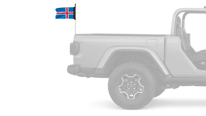 Iceland 12"x18" Forever Wave Flag for Jeep Wrangler JLU 4-Door 2018-Present
