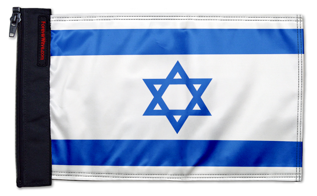 Israel 12"x18" Forever Wave Flag for Jeep Wrangler JLU 4-Door 2018-Present