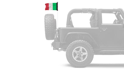 Italy 12"x18" Forever Wave Flag for Jeep Wrangler JLU 4-Door 2018-Present