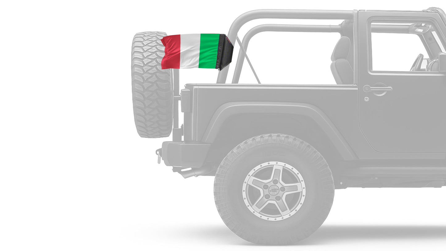 Italy 12"x18" Forever Wave Flag for Jeep Wrangler YJ 1986-1995