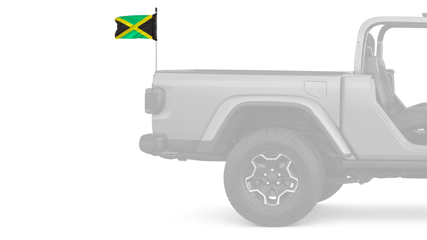 Jamaica 12"x18" Forever Wave Flag for Jeep Wrangler JKU 4-Door 2007-2018