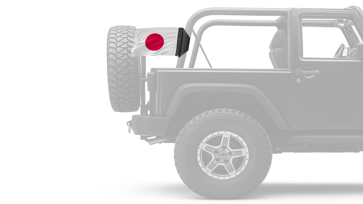 Japan 12"x18" Forever Wave Flag for Jeep Wrangler JKU 4-Door 2007-2018