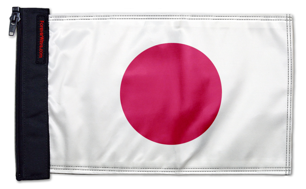 Japan 12"x18" Forever Wave Flag for Jeep Wrangler JLU 4-Door 2018-Present