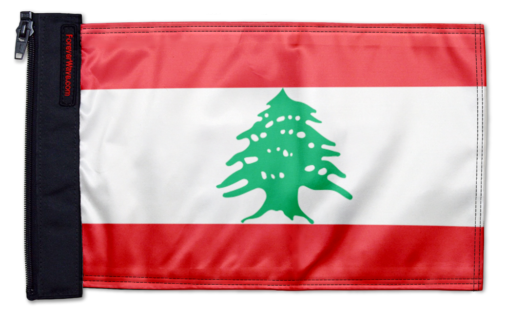 Lebanon 12"x18" Forever Wave Flag for Jeep Wrangler JKU 4-Door 2007-2018