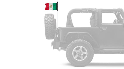 Mexico 12"x18" Forever Wave Flag for Jeep Wrangler JLU 4-Door 2018-Present