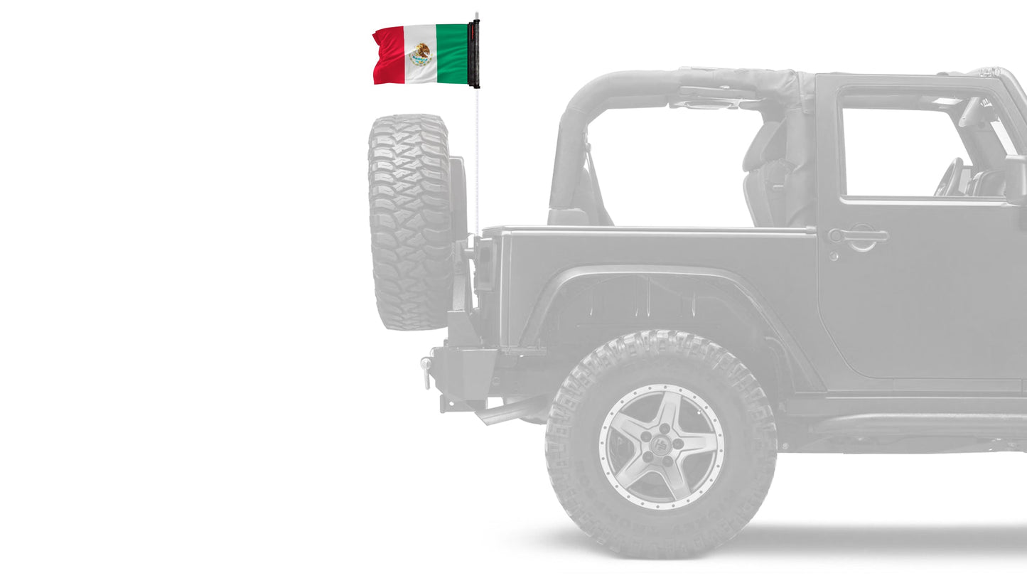 Mexico 12"x18" Forever Wave Flag for Jeep Wrangler JL 2-Door 2018-Present