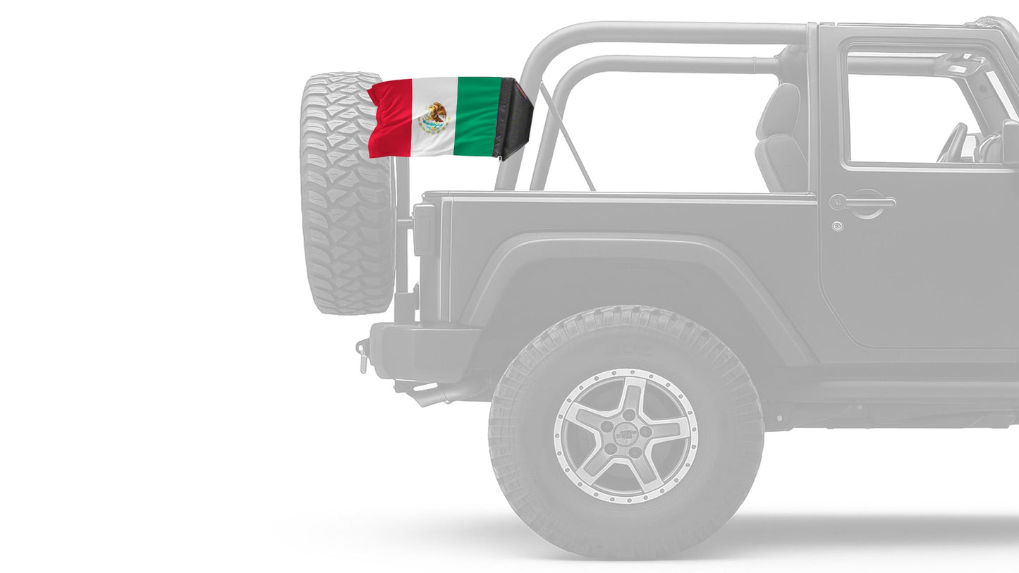 Mexico 12"x18" Forever Wave Flag for Jeep Wrangler JKU 4-Door 2007-2018