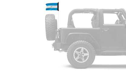 Nicaragua 12"x18" Forever Wave Flag for Jeep Wrangler JLU 4-Door 2018-Present