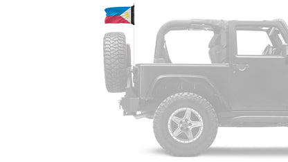 Philippines 12"x18" Forever Wave Flag for Jeep Wrangler JLU 4-Door 2018-Present
