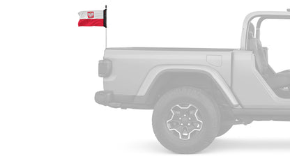 Poland 12"x18" Forever Wave Flag for Jeep Wrangler JLU 4-Door 2018-Present