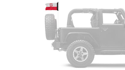 Poland 12"x18" Forever Wave Flag for Jeep Wrangler JLU 4-Door 2018-Present