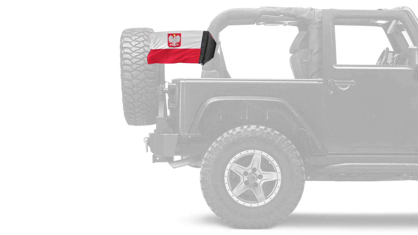 Poland 12"x18" Forever Wave Flag for Jeep Wrangler JLU 4-Door 2018-Present