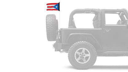 Puerto Rico 12"x18" Forever Wave Flag for Jeep Wrangler JLU 4-Door 2018-Present