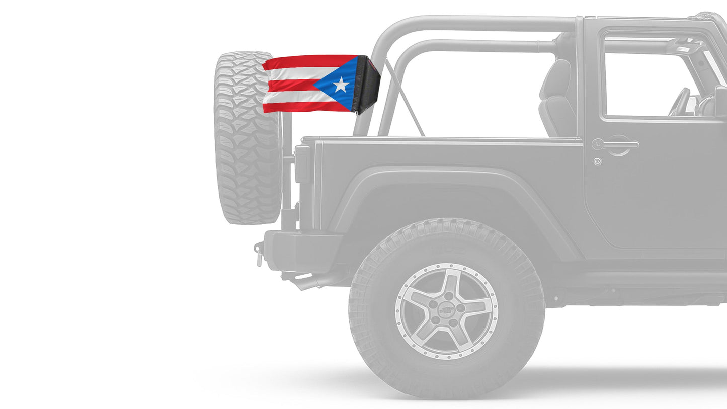 Puerto Rico 12"x18" Forever Wave Flag for Jeep Wrangler JKU 4-Door 2007-2018