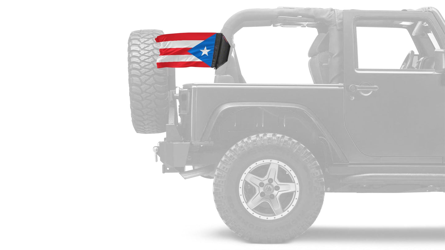 Puerto Rico 12"x18" Forever Wave Flag for Jeep Wrangler JLU 4-Door 2018-Present