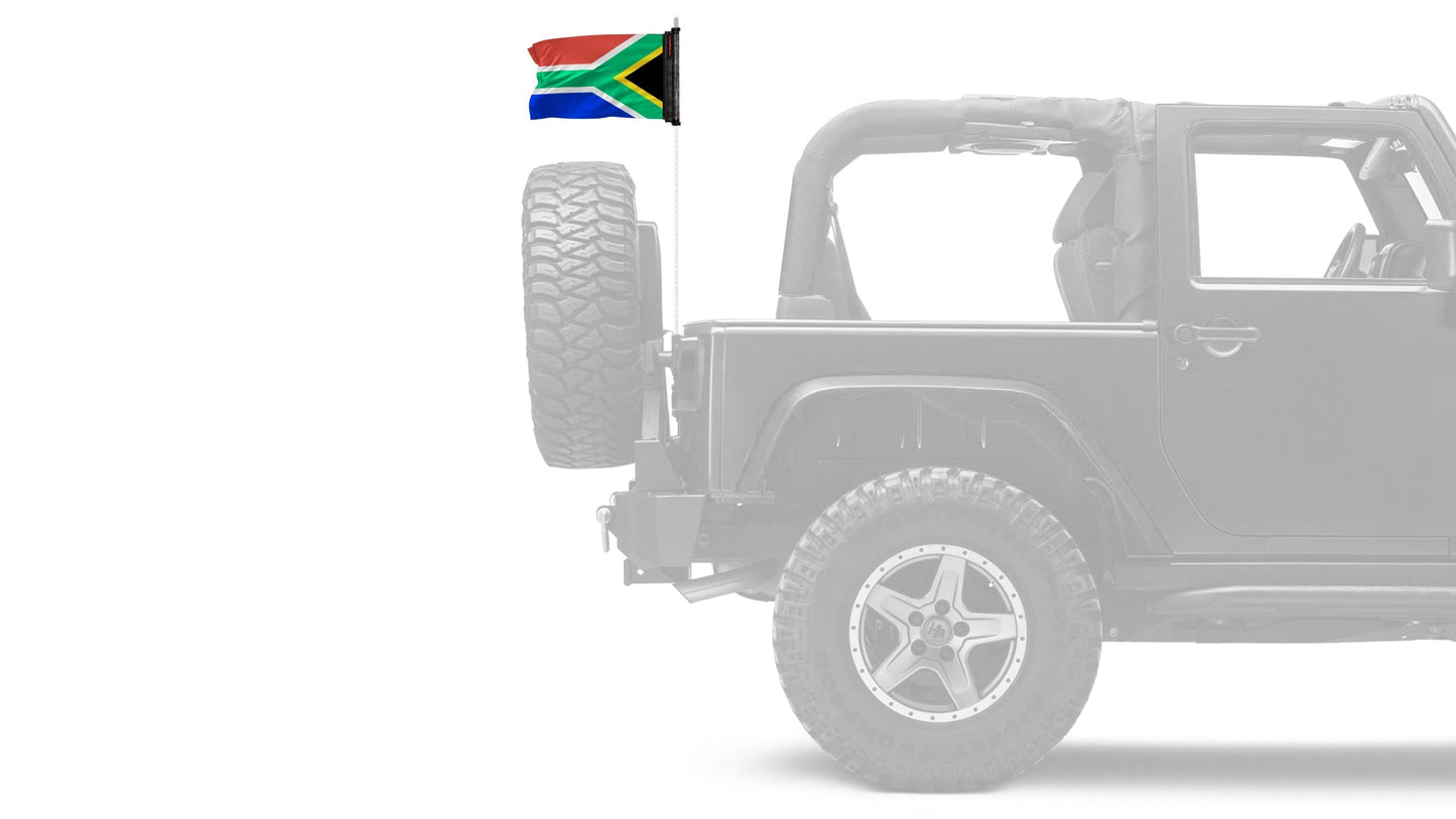 South Africa 12"x18" Forever Wave Flag for Jeep Wrangler JKU 4-Door 2007-2018
