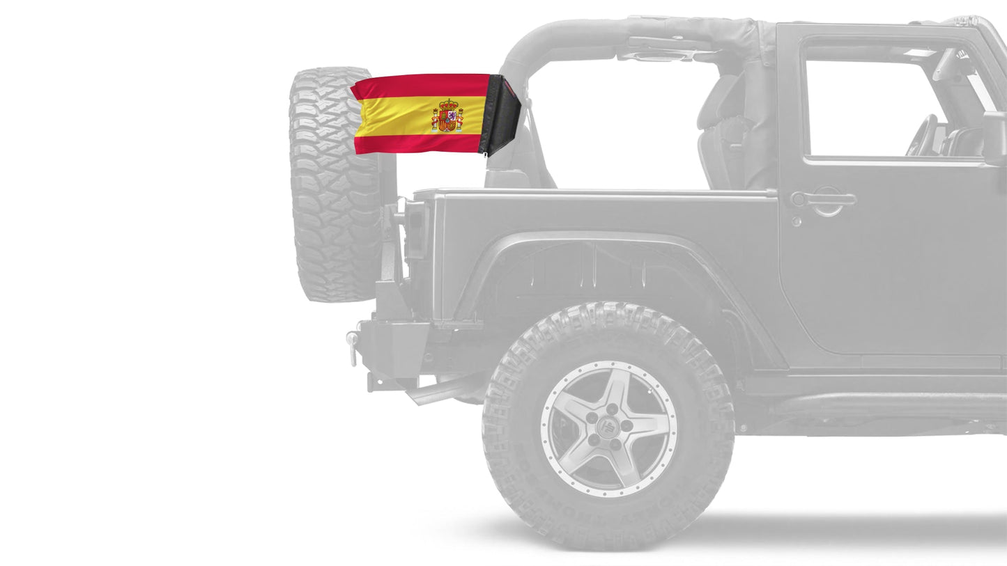 Spain 12"x18" Forever Wave Flag for Jeep Wrangler JLU 4-Door 2018-Present