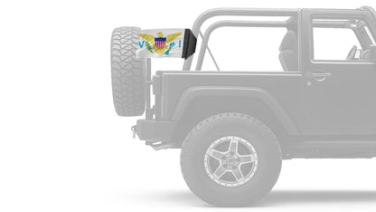 US Virgin Islands 12"x18" Forever Wave Flag for Jeep Wrangler JKU 4-Door 2007-2018