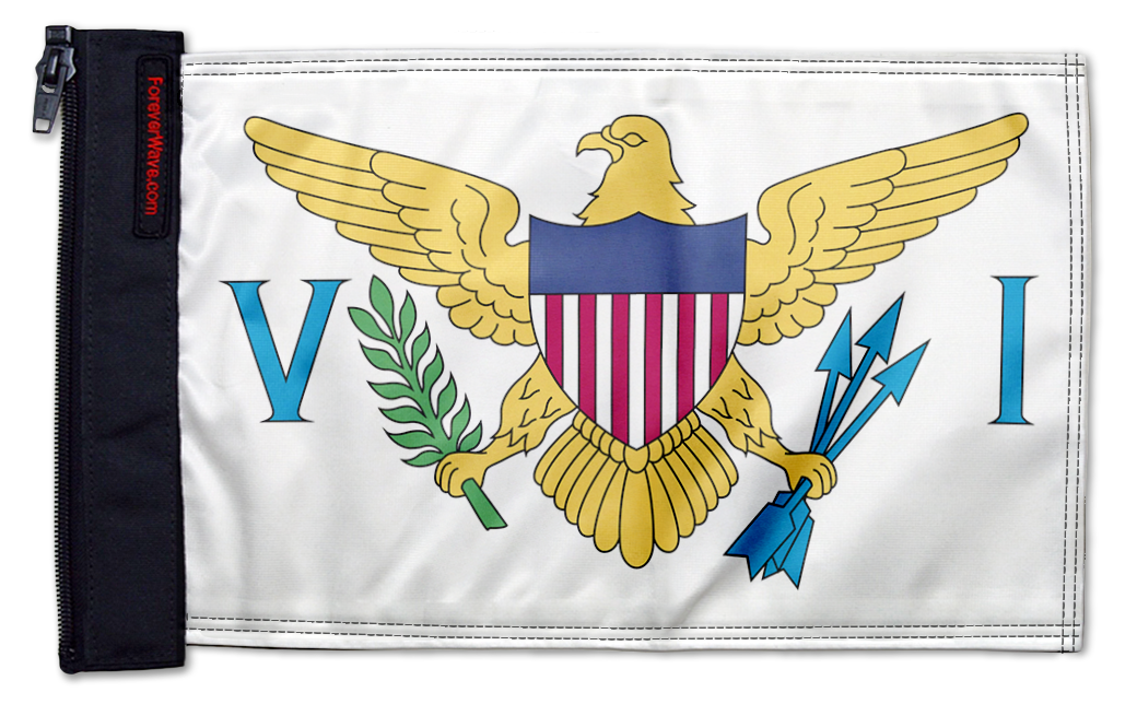 US Virgin Islands 12"x18" Forever Wave Flag for Jeep Wrangler JKU 4-Door 2007-2018