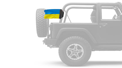 Ukraine 12"x18" Forever Wave Flag for Jeep Wrangler JKU 4-Door 2007-2018