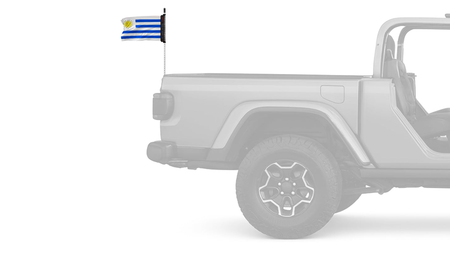 Uruguay 12"x18" Forever Wave Flag for Jeep Wrangler JKU 4-Door 2007-2018