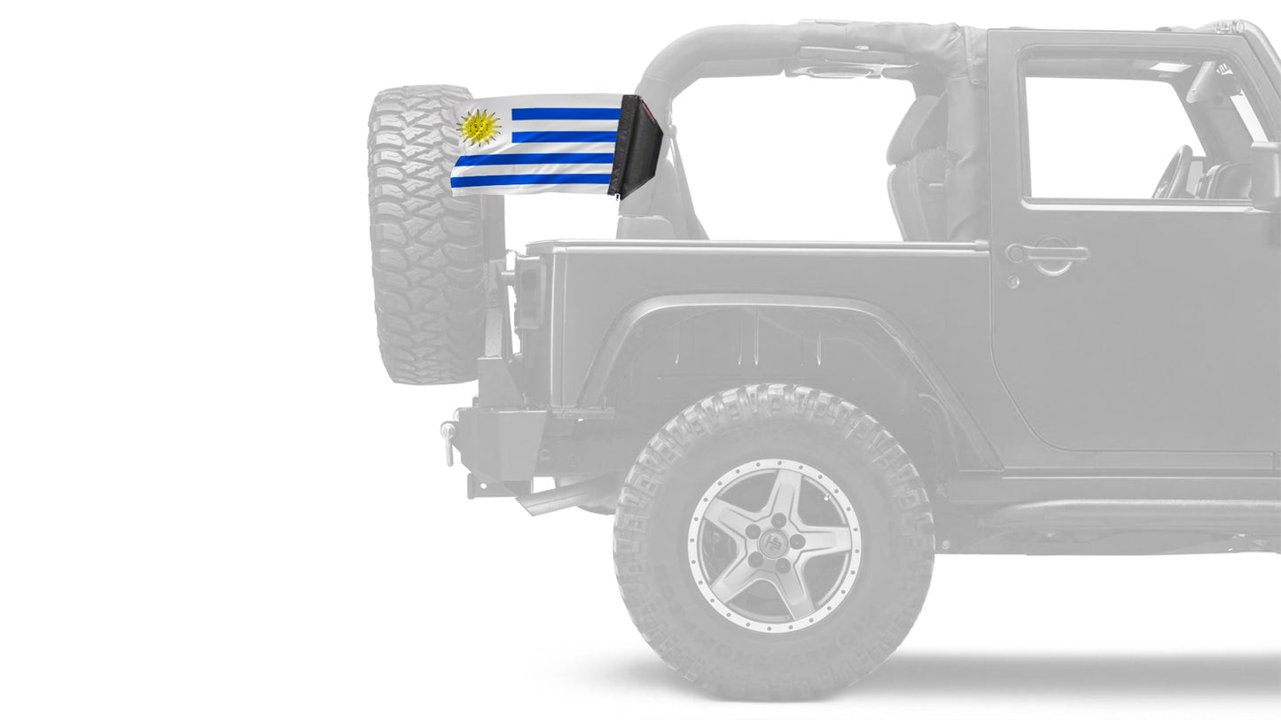 Uruguay 12"x18" Forever Wave Flag for Jeep Wrangler YJ 1986-1995
