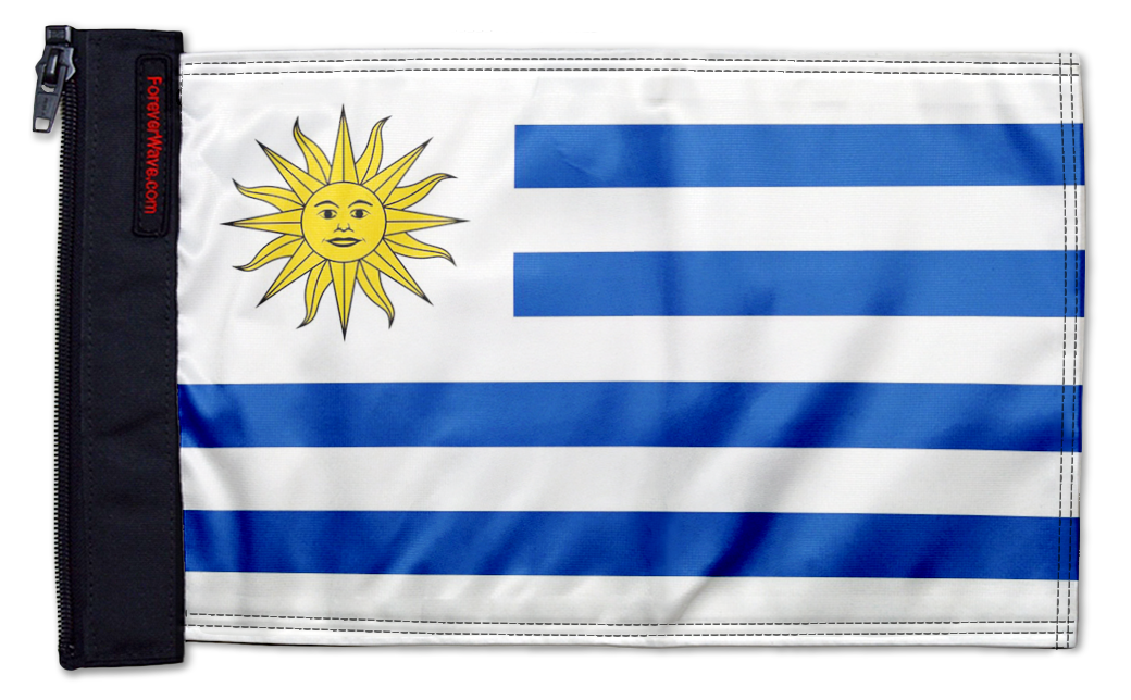 Uruguay 12"x18" Forever Wave Flag for Jeep Wrangler JLU 4-Door 2018-Present