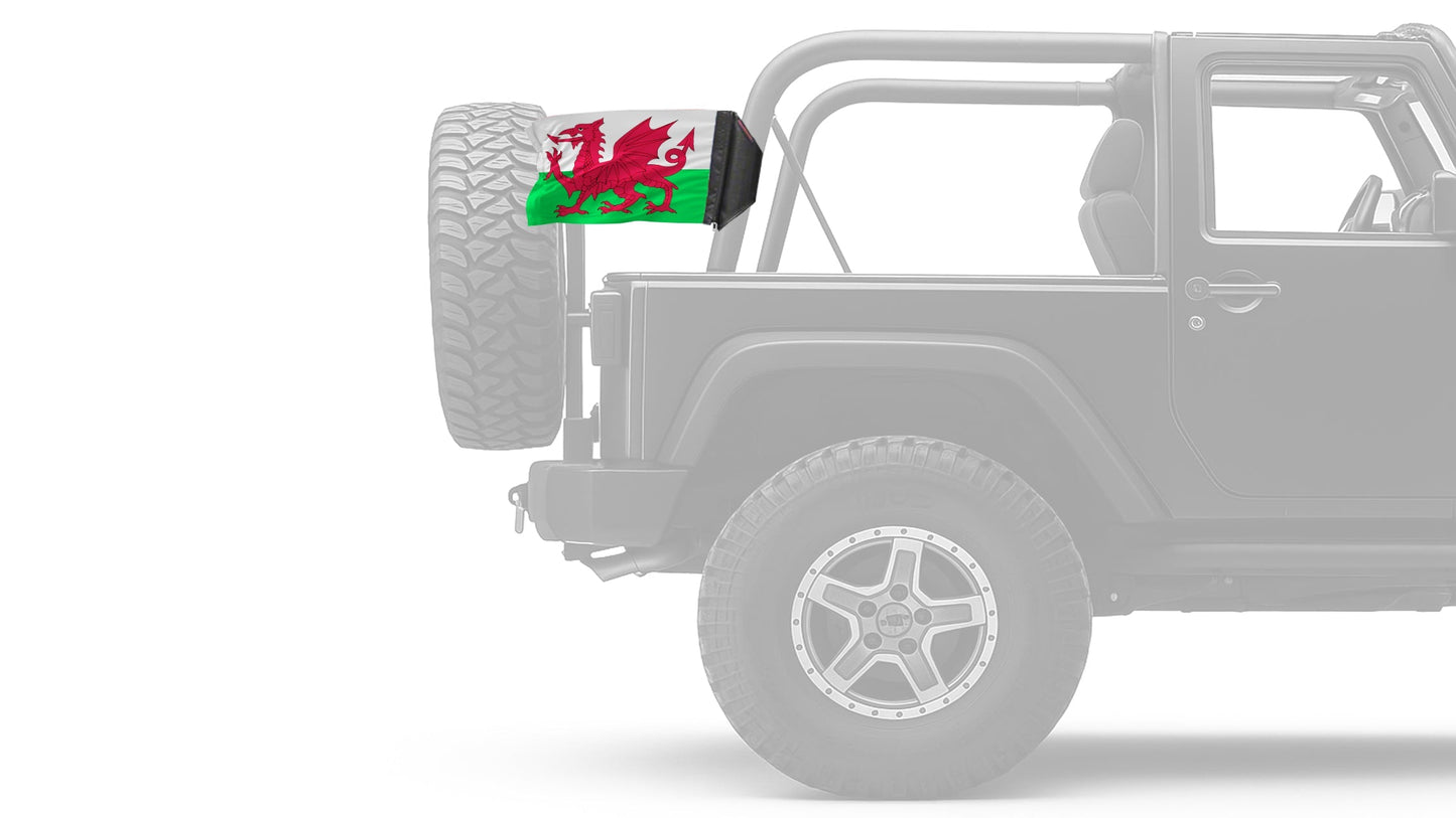 Wales 12"x18" Forever Wave Flag for Jeep Wrangler JL 2-Door 2018-Present