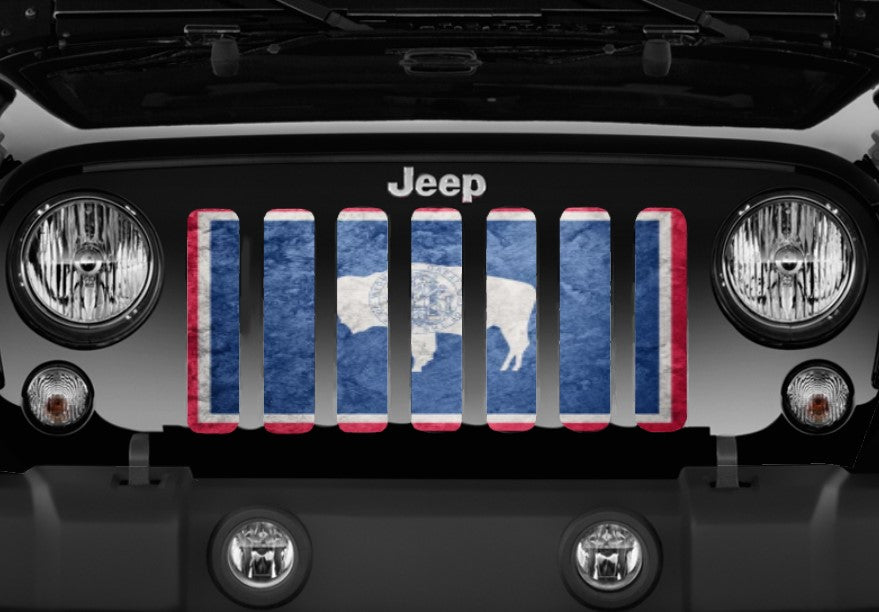 Wyoming Grunge State Flag Grille Insert