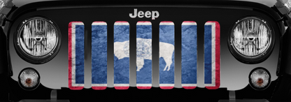 Wyoming Grunge State Flag Grille Insert
