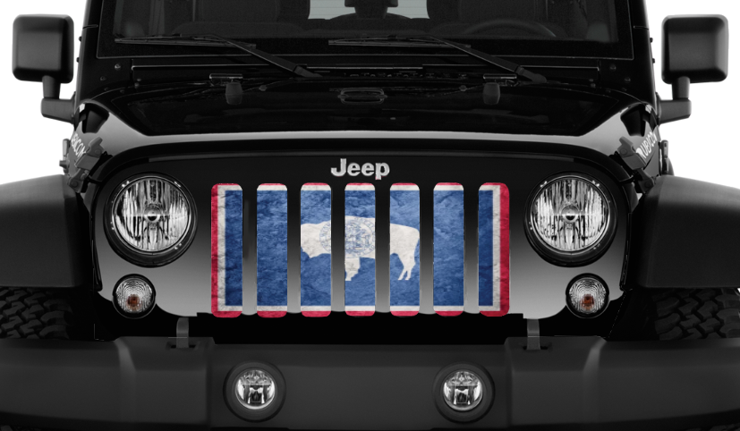Wyoming Grunge State Flag Grille Insert