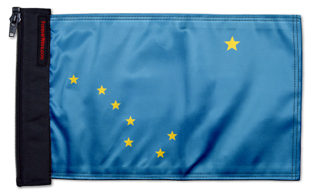 State Flag Alaska 12"x18" Forever Wave Flag for Jeep Wrangler JKU 4-Door 2007-2018