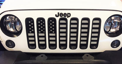 Platinum Black and White American Flag Grille Insert