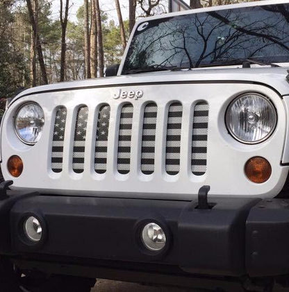 Platinum Black and White American Flag Grille Insert