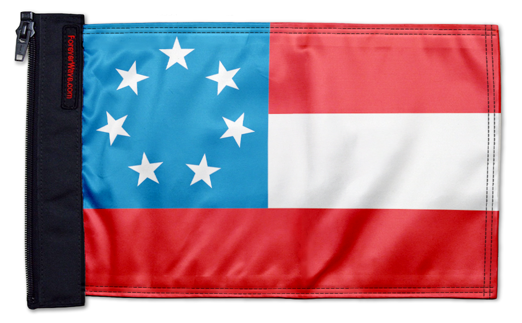 1st Confederate 7 Star 12"x18" Forever Wave Flag for Jeep Wrangler JK 2-Door 2007-2018
