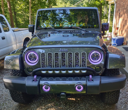 Gray and Purple Leopard Print Grille Insert