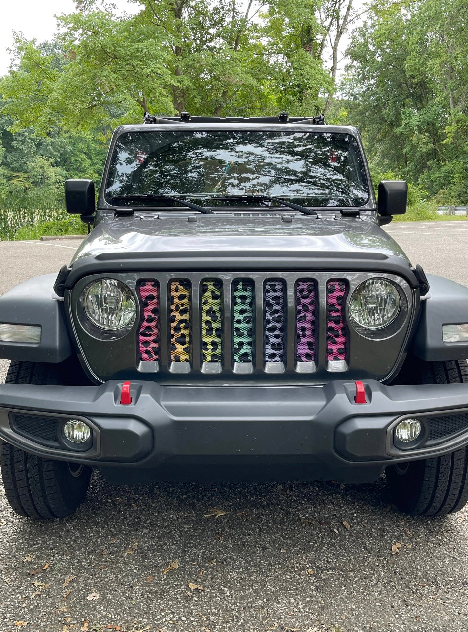 Rainbow Cheetah Print Grille Insert