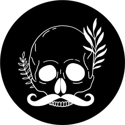 Skull with Handlebar Mustache